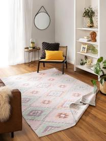 Tappeto etnico reversibile kilim Ana, 80% poliestere 20% cotone, Rosa, multicolore, Larg. 150 x Lung. 230 cm