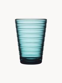 Waterglazen Aino Aalto, 2 stuks, Glas, Turquoise, transparant, Ø 7 x H 9 cm, 220 ml