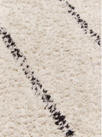 Tapis de couloir en coton à motif, tufté main Bina, Beige, noir, larg. 80 x long. 200 cm