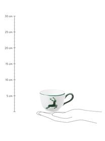 Tasse à café en céramique artisanale Cerf Vert Classic, Céramique, Vert, blanc, 190 ml