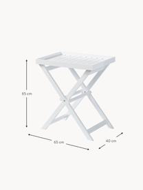 Mesa de jardín plegable de madera de caoba Tray, Madera de caoba pintada, Madera de caoba, blanco pintado, An 65 x L 40 cm