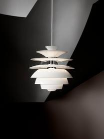 Lámpara de techo PH Snowball, Pantalla: aluminio recubierto, Estructura: aluminio cromado, Cable: cubierto en tela, Blanco, Ø 40 x Al 39 cm