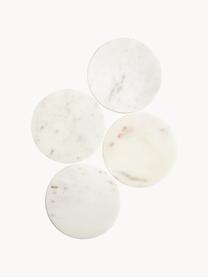 Mramorové podložky Callum, 4 ks, Mramor, Lomená biela, mramorovaná, Ø 10 x V 1 cm