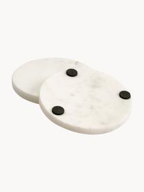 Marmor-Untersetzer Callum, 4 Stück, Marmor, Off White, marmoriert, Ø 10 x H 1 cm