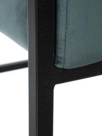 Sillón de terciopelo Pete, Tapizado: 100% terciopelo de poliés, Patas: acero inoxidable, Verde oscuro, negro, An 67 x F 74 cm