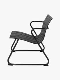 Ręcznie wykonany fotel ogrodowy Ocean, Stelaż: stal z recyklingu, powlek, Czarny, S 72 x G 63 cm