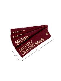 Etiquetas para regalo Christmas, 4 uds., Ojal: metal recubierto, Dorado, color vino, An 4 x L 12 cm