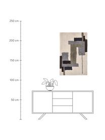 Grote wandobject Laerk van katoen, 100% katoen, Crèmewit, grijs, groen, zwart, B 70 x H 110 cm