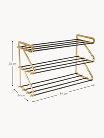 Metalen schoenenkast Walk, Frame: gepoedercoat aluminium, Goudkleurig, zwart, B 84 cm x H 55 cm