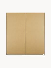 Drehtürenschrank Mia, 4-türig, Holzwerkstoff aus heimischen Hölzern aus nachhaltiger Forstwirtschaft, beschichtet, Weiß, Goldfarben, B 181 x H 210 cm