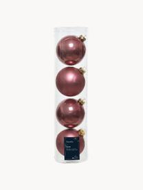 Kerstballen Evergreen mat/glanzend, verschillende formaten, Lichtroze, Ø 10 cm, 4 stuk