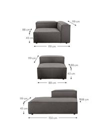 Chaise longue XL componibile Lennon, Rivestimento: 100% poliestere Con 115.0, Struttura: legno di pino massiccio, , Piedini: plastica, Tessuto antracite, Larg. 357 x Prof. 119 cm, schienale a destra