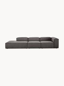 Chaise longue XL componibile Lennon, Rivestimento: 100% poliestere Con 115.0, Struttura: legno di pino massiccio, , Piedini: plastica, Tessuto antracite, Larg. 357 x Prof. 119 cm, schienale a destra