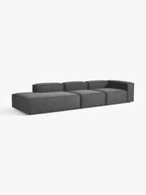 Diván modular grande Lennon, Tapizado: 100% poliéster Alta resis, Estructura: madera contrachapada de p, Patas: plástico Este producto es, Tejido gris antracita, An 357 x F 119 cm, reposabrazos izquierdo