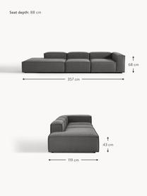 Modulaire XL chaise longue Lennon, Bekleding: 100% polyester De slijtva, Frame: massief grenenhout, multi, Poten: kunststof Dit product is , Geweven stof antraciet, B 357 x D 119 cm, armleuning links