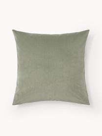 Housse de coussin velours/lin Adelaide, Vert sauge, larg. 45 x long. 45 cm