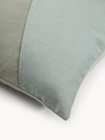 Poszewka na poduszkę z aksamitu i lnu Adelaide, Zielony, S 45 x D 45 cm
