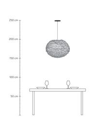 Lampada a sospensione in piume Eos, Paralume: piuma d'oca, certificata , Baldacchino: materiale sintetico, Grigio chiaro, Ø 45 x Alt. 30 cm