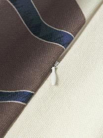 Povlak na polštář se vzorem palem Miro, 100 % bavlna, Odstíny modré, odstíny hnědé, Š 45 cm, D 45 cm