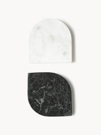 Marmor-Untersetzer Jessi, 4er-Set, Marmor, Weiss, Dunkelgrün, marmoriert, B 10 x T 10 cm