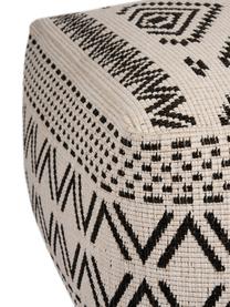 Pouf intérieur-extérieur Sahara, Crème, noir, larg. 63 x haut. 32 cm