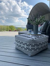 In- und Outdoor Pouf Sahara, Bezug: Polypropylen Polsterung, Creme, Schwarz, B 63 x H 32 cm