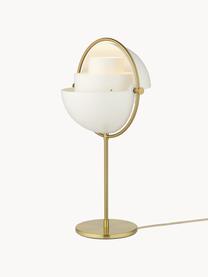 Velká nastavitelná stolní lampa Multi-Lite, Potažený hliník, Matná bílá, matná zlatá, Ø 24 cm, V 50 cm