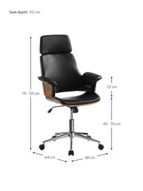 Kancelářská otočná, výškově nastavitelná židle z imitace kůže Marbella, Černá