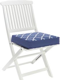 Cuscino sedia alto blu scuro/bianco Lana, Rivestimento: 100% cotone, Blu, Larg. 40 x Lung. 40 cm