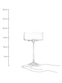 Copas pompadour de champán de cristal Ceros, 4 uds., Cristal, Transparente, Ø 20 x Al 18 cm, 260 ml