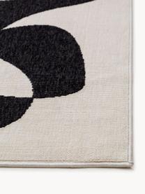 Tapis d'intérieur/extérieur Taro, 100 % polypropylène, Noir, blanc cassé, larg. 80 x long. 150 cm (taille XS)