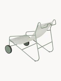 Tuin loungefauteuil Poul met wieltjes, 2 stuks, Bekleding: textiel, Frame: gecoat aluminium, Gebroken wit, saliegroen, B 74 x D 106 cm