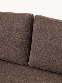 Bouclé-Sofa Tribeca (3-Sitzer), Bezug: Bouclé (93 % Polyester, 6, Gestell: Buchenholz, Kiefernholz, , Füße: Kiefernholz Dieses Produk, Bouclé Dunkelbraun, B 228 x T 104 cm