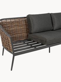 Outdoor loungeset Maribela, 3-delig, Bekleding: 100% polypropyleen, Frame: gepoedercoat aluminium, Antraciet, lichtbruin, Set met verschillende formaten