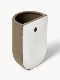 Wandplantenpot Cut, B 10 cm, Keramiek, Mat taupe, B 10 x H 15 cm