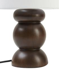 Lampe à poser bois de frêne foncé Sascha, Bois foncé, Ø 24 x haut. 34 cm