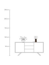 Tafellamp Sascha van donker essenhout, Lampvoet: essenhout, FSC-gecertific, Lampenkap: linnenlook stof, Donker hout, Ø 24 x H 34 cm