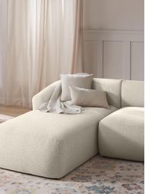 Ottomane-Eckmodul Sofia aus Bouclé, Bezug: Bouclé (100 % Polyester) , Gestell: Fichtenholz, Spanplatte, , Bouclé Off White, B 185 x T 92 cm, Eckteil rechts