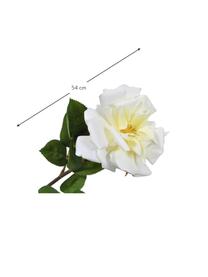 Flor artificial White Rose, Blanco, amarillo, L 54 cm