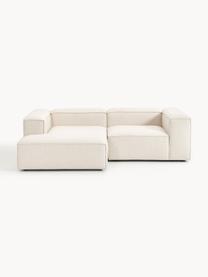 Modulares Ecksofa Lennon aus Leinen-Mix, Bezug: 50 % Viskose, 25 % Leinen, Gestell: Fichtenholz, Sperrholz, m, Füße: Kunststoff Dieses Produkt, Leinen-Mix Beige, B 238 x T 180 cm, Eckteil links