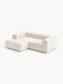 Narożna sofa modułowa z mieszanki lnu Lennon, Tapicerka: 50% wiskoza, 25% len, 15%, Nogi: tworzywo sztuczne Ten pro, Beżowa mieszanka lnu, S 238 x G 180 cm, lewostronna