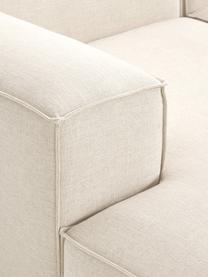 Modulares Ecksofa Lennon aus Leinen-Mix, Bezug: 50 % Viskose, 25 % Leinen, Gestell: Fichtenholz, Sperrholz, m, Leinen-Mix Beige, B 238 x T 180 cm, Eckteil links