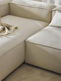 Modulares Ecksofa Lennon aus Leinen-Mix, Bezug: 50 % Viskose, 25 % Leinen, Gestell: Fichtenholz, Sperrholz, m, Füße: Kunststoff Dieses Produkt, Leinen-Mix Beige, B 238 x T 180 cm, Eckteil links