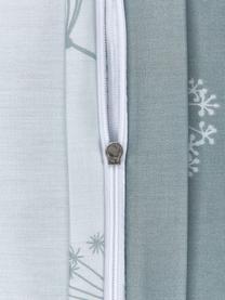 Mako-Satin-Wendebettwäsche Leone in Mint mit Pusteblumen, Webart: Mako-Satin Fadendichte 20, Hellblau, 135 x 200 cm + 1 Kissen 80 x 80 cm