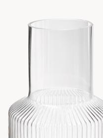 Mundgeblasene kleine Karaffe Ripple mit Wasserglas, 2er-Set, Glas, mundgeblasen, Transparent, glänzend, Karaffe: 500 ml, Glas: 200 ml