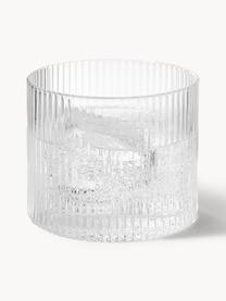 Carafe et verre striés soufflés bouche Ripple, 2 pièces, Verre, soufflé bouche, Transparent, haute brillance, Lot de tailles différentes