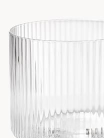 Mundgeblasene kleine Karaffe Ripple mit Wasserglas, 2er-Set, Glas, mundgeblasen, Transparent, glänzend, Karaffe: 500 ml, Glas: 200 ml