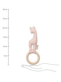 Rassel Giraffe aus Bio-Baumwolle, Rosa, 8 x 21 cm