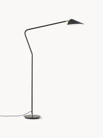 Grote leeslamp Neron, Decoratie: vermessingd metaal, Zwart, H 171 cm