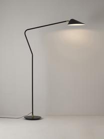 Grote leeslamp Neron, Decoratie: vermessingd metaal, Zwart, H 171 cm